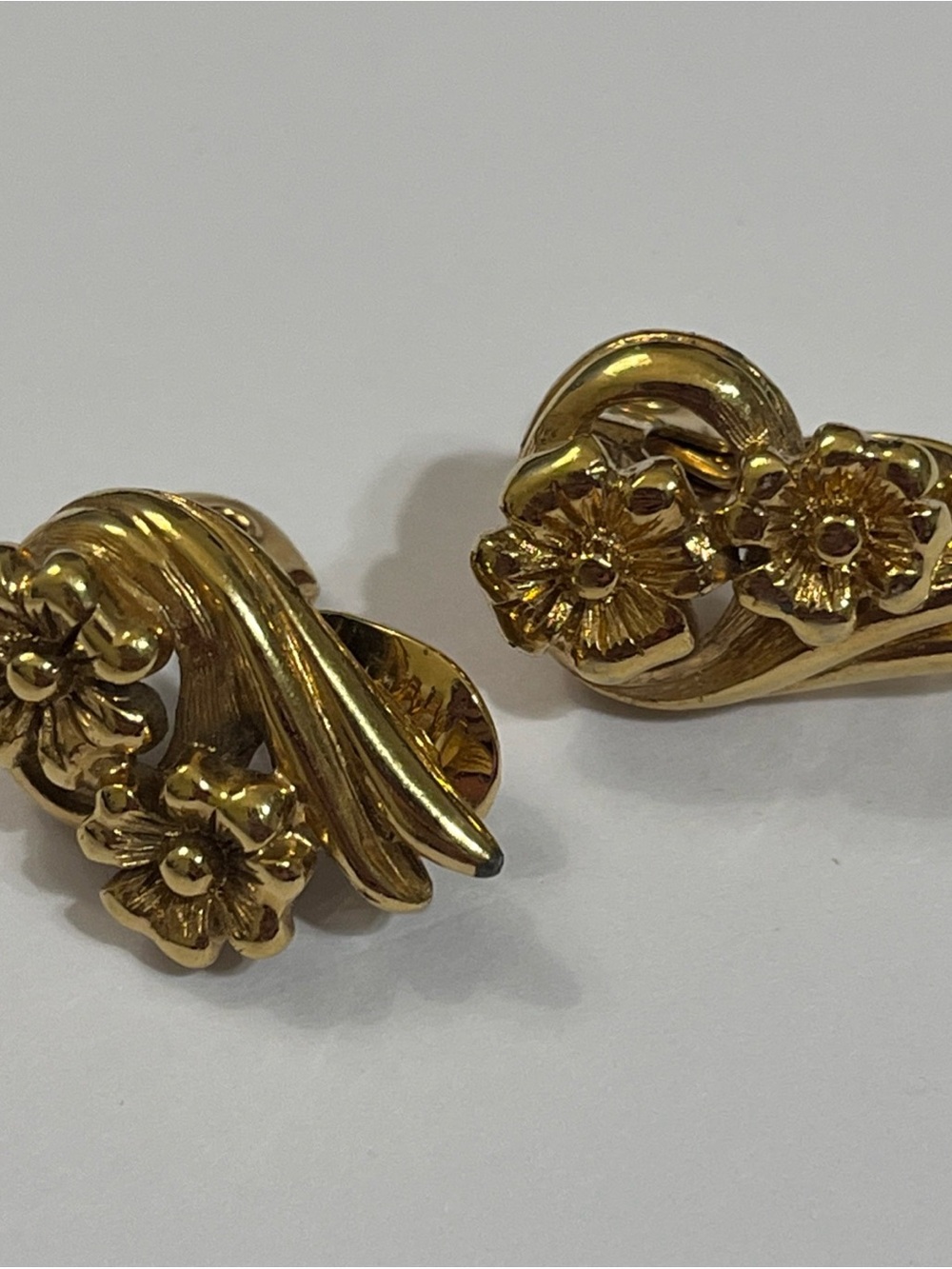 Gold Floral Clip-On Earrings - Women Jewelry Monet